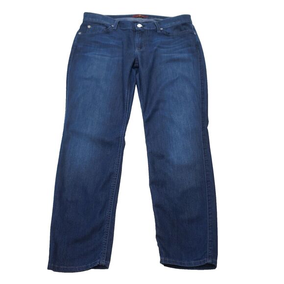 7 For All Mankind Women Jean's Lightweight Denim Dark Vintage Size 30 (32x25.5) - Picture 1 of 15